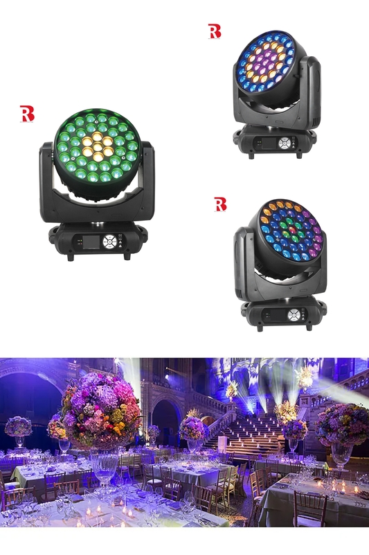 LED ruchomego głowicy 37pcs 15W RGBW Beeye Stage DMX512 światło na imprezę ślubną