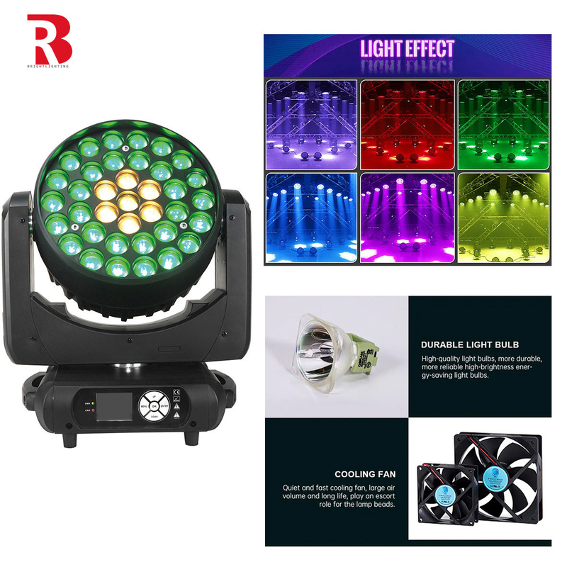 LED ruchomego głowicy 37pcs 15W RGBW Beeye Stage DMX512 światło na imprezę ślubną