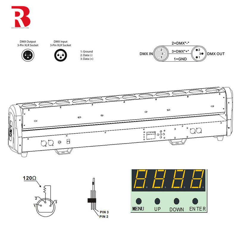 370W LED Bar Light 12*30W 13/57CH LED Ruchomy światło głowy dla rozrywki