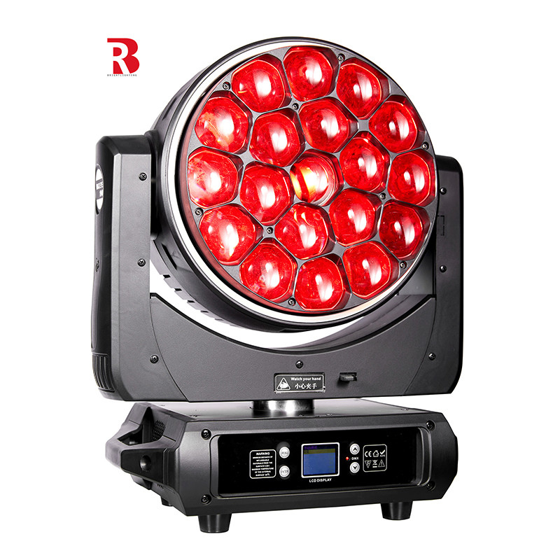 LED Bee Eye 19PCS 40W RGBW 4IN1 LED Ruchowa głowica światła