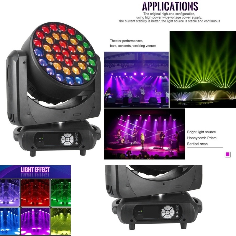 DMX kontrolowane 37*15W RGBW 4in1 Strobe LED Wash Ruchy głowicy światło dla dyskotek