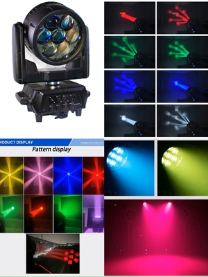 Wewnętrzny Mini 7 * 40w Led Wash ZOOM Ruch Beeye Stage DMX Light For Concert